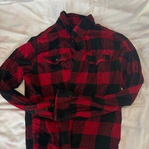 Red and Black Plaid Men's Shirt